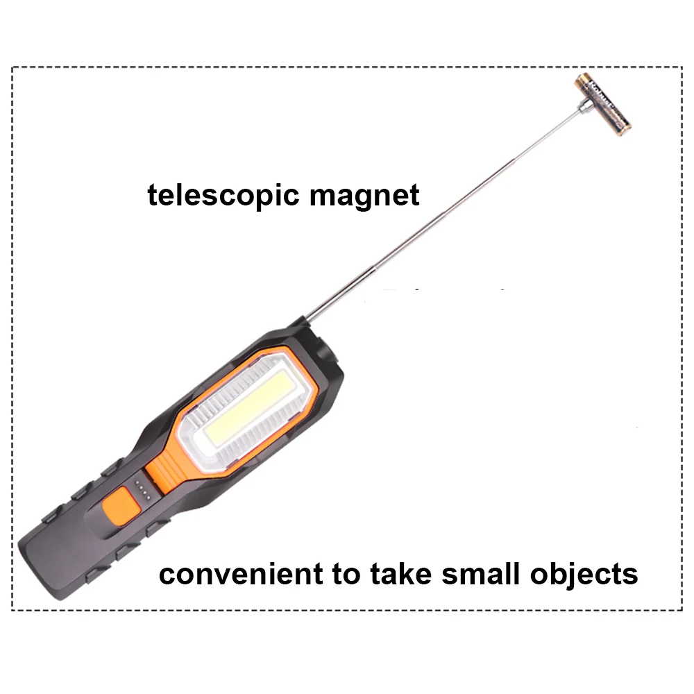 Imagem -03 - Usb Recarregável Lanterna Led Zk20 Cob Trabalhando Luz Flexível Lâmpada Magnética Luz de Emergência Tocha Lanterna