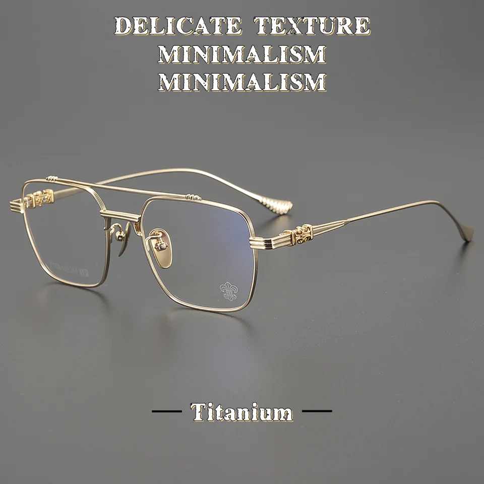 

Высококачественная модная роскошная мужская оправа для очков из чистого титана 2021, деловая оптика для отдыха, квадратные женские очки для близорукости по рецепту