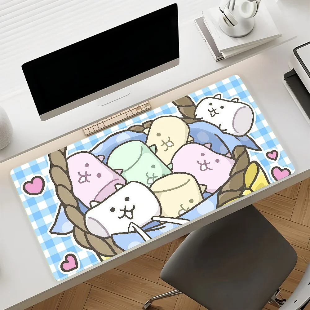 Games B-Battle Cats Mouse Pad Anti Slip Rubber Edge Locked Thickened Laptop Gaming Desk Mat