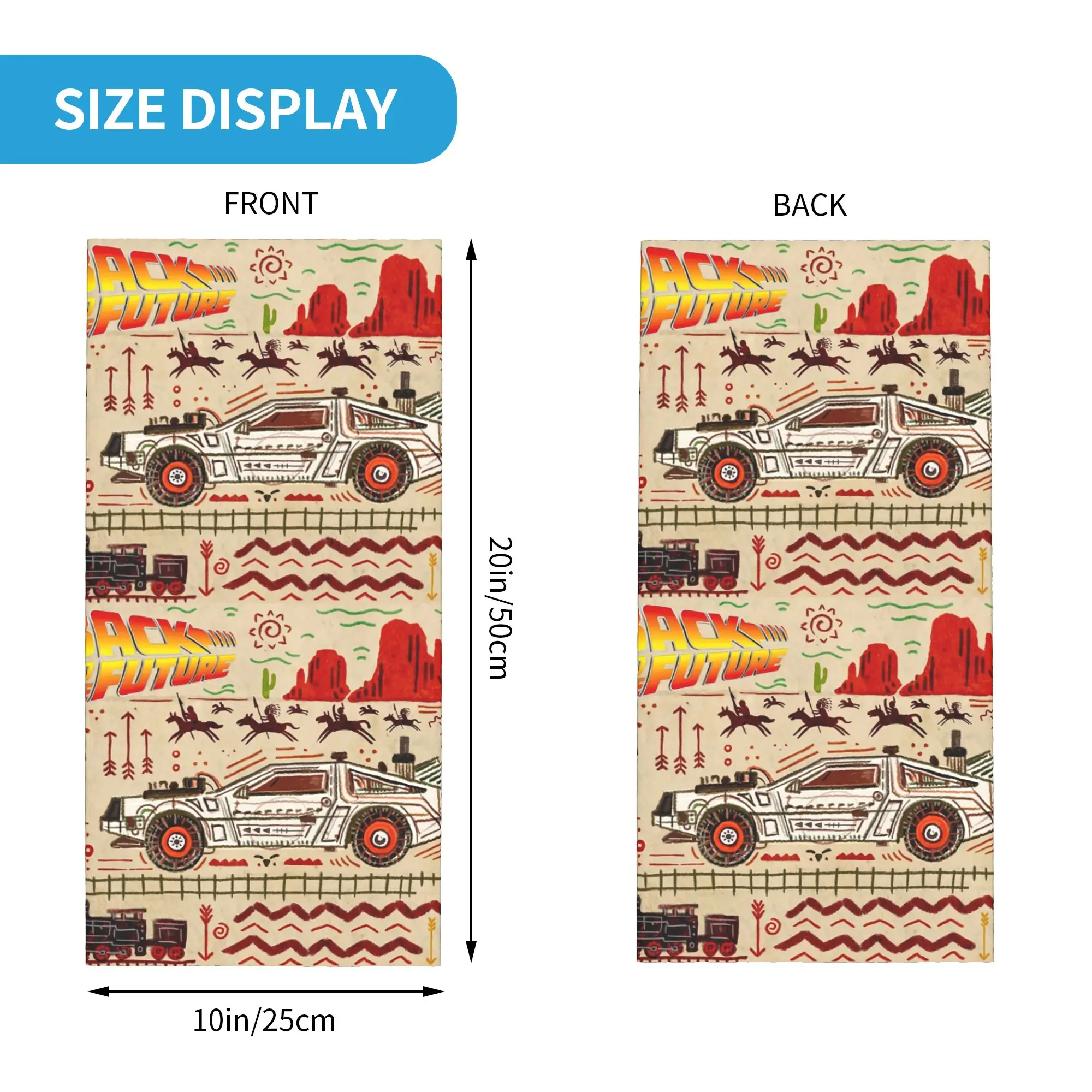 1885 Delorean Back to the future Bandana Neck Cover Printed Magic Scarf Balaclava Outdoor Sports for Men Women Adult Winter