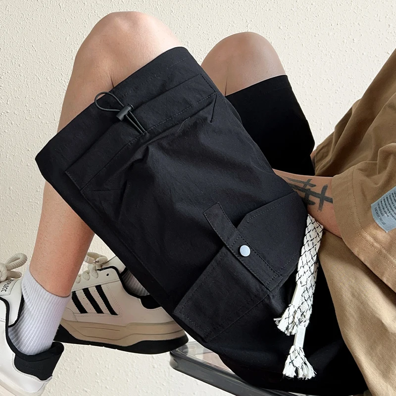 

Дышащая рабочая одежда Cool Sensation orts, мужские летние брюки средней длины с пятью четвертью Qui Dry, повседневные свободные прямые брюки средней длины