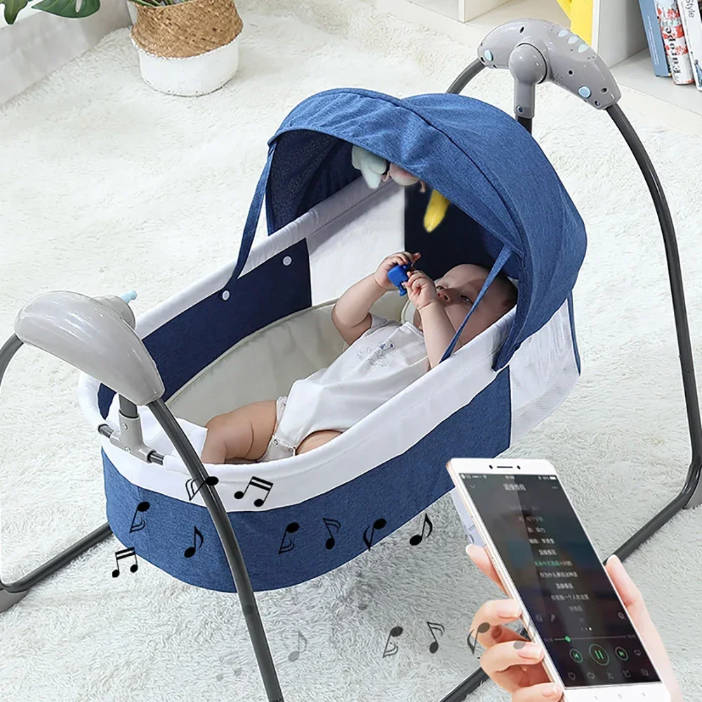 Cot 3-Speed Auto Swing Electric Baby Swing Baby Bouncer Cradle up to 18KG with Music