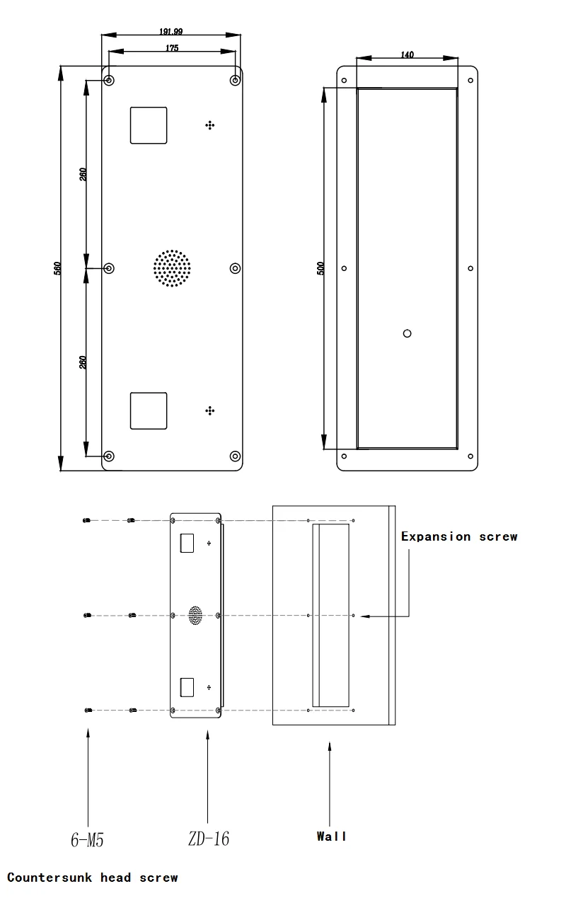 KOONTECH KNZD-16 Hands-Free Emergency Interco=m | Stainless Steel Help Point Telephone
