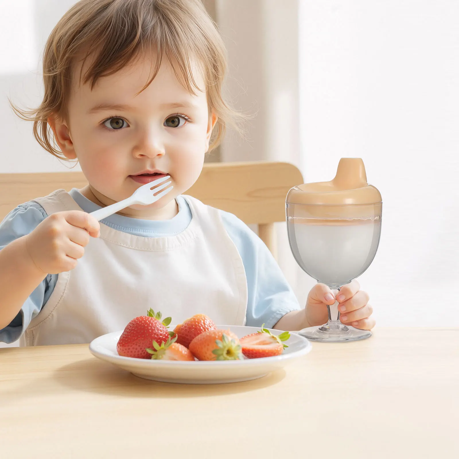 

2pcs Baby Cup High Quality Multipurpose Plastic Milk Cup For Toddler Training Use Cute Water Bottle With Comfortable Grip