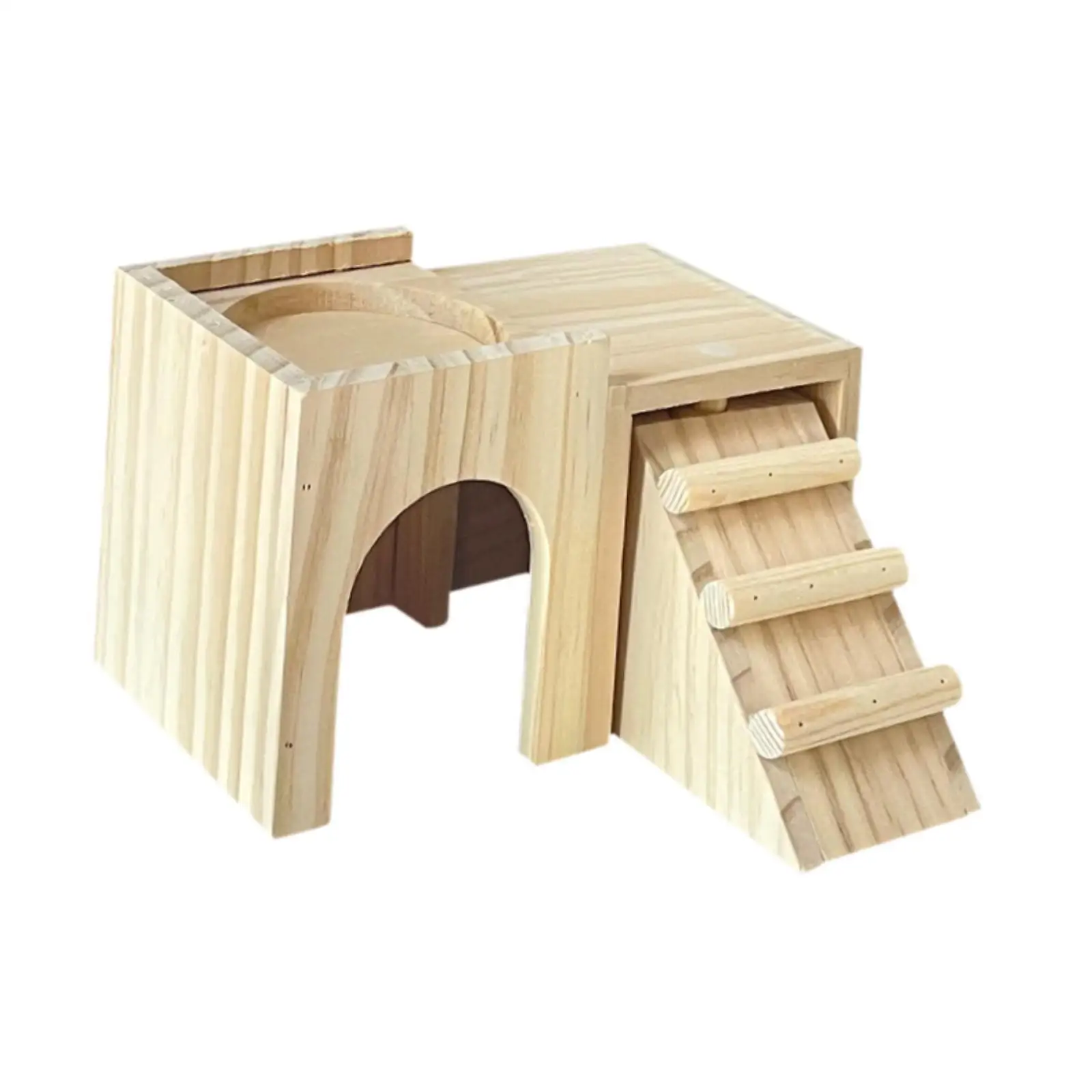 Wooden Hamster House Hideaway Cage Accessories for Small Pet Lemmings Mice