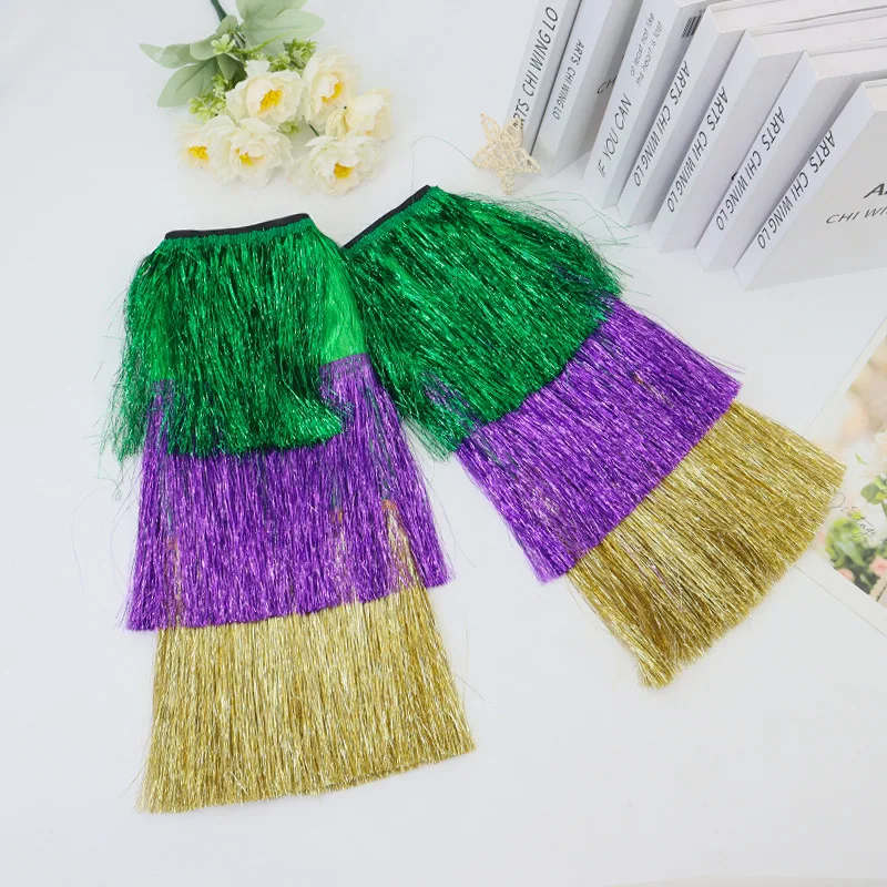 3pcs/set Carnival Masquerade Party Fringe Bracelet Skirt Leg Warmers Set for Masquerade Festive Party Decoration Costume Props