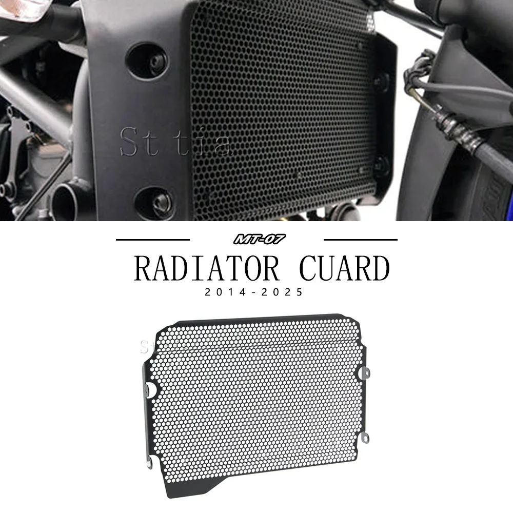 

For Yamaha MT07 MT 07 Radiator Guard Grill Cover Protector Cap 2025 - 2014 2023 2022 2021 2020 2019 2018 Mesh Stainless Steel