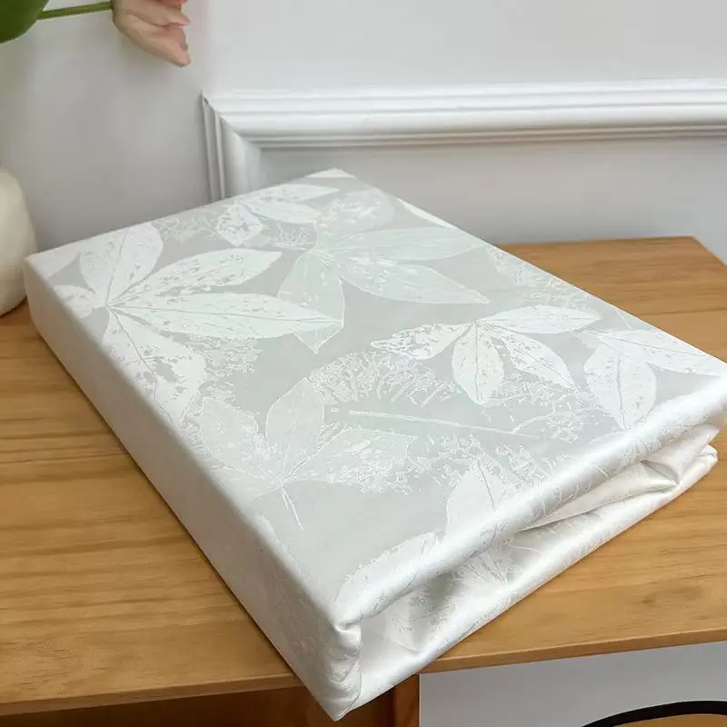 80/140s 100% Eucalyptus Lyocell Fibre Fitted Sheet With Elastic Band Jacquard Silky Bedding Single And Double Mattress Cover