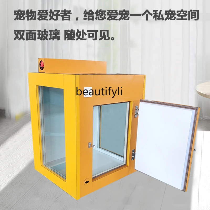 Pet Soundproof Room Home Kennel Cat Soundproof Box Cover Cage Removable Glass Room Mobile