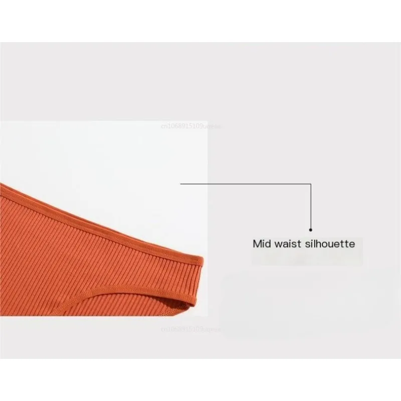 Cotton Seamless Panties Ribbed Cotton Briefs Ladies Low Waist Panty Sports Underwear Girls Breathable Underpants Lingerie image 4