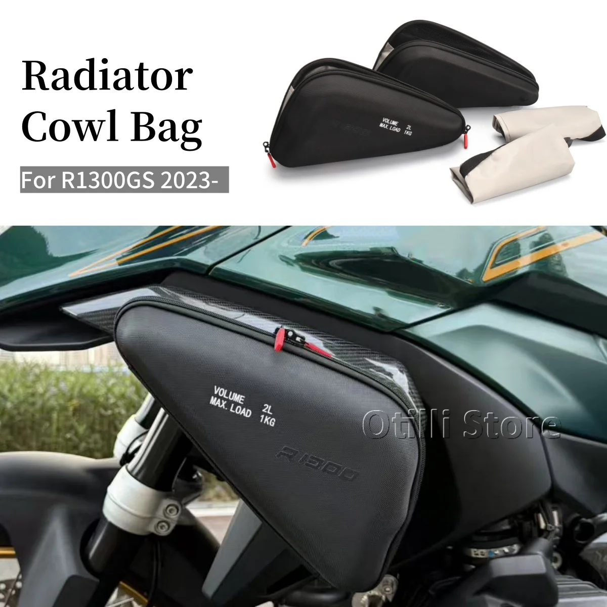 

For BMW R1300GS R 1300GS 2023 2024 2025 R 1300 GS Motorcycle Accessories Radiator Cowl Bag Side Fairing Tool Storage Bags Kit