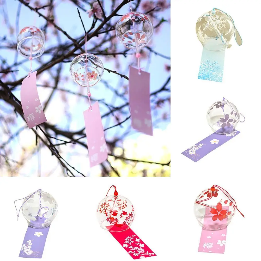 1Pc Japanse Stijl Wind Bell Japan Windgong Handgemaakte Glas Home Decora Spa Keuken Kantoor Decor Ambachten Patroon Arts Decora