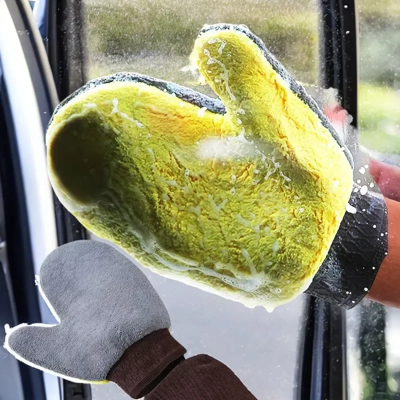 Car Cleaning Gloves Towel Soft Microfiber Chenille Water Absorption Car Body Washing Glove Duster Clearner Car Cleaning Tools