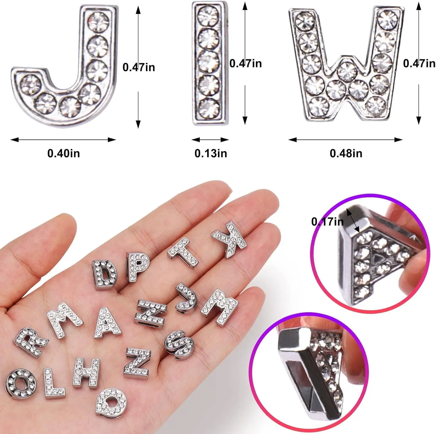 26 pièces A-Z 26 lettres bijoux à bricoler soi-même faisant des décorations d'ongles en alliage d'ar