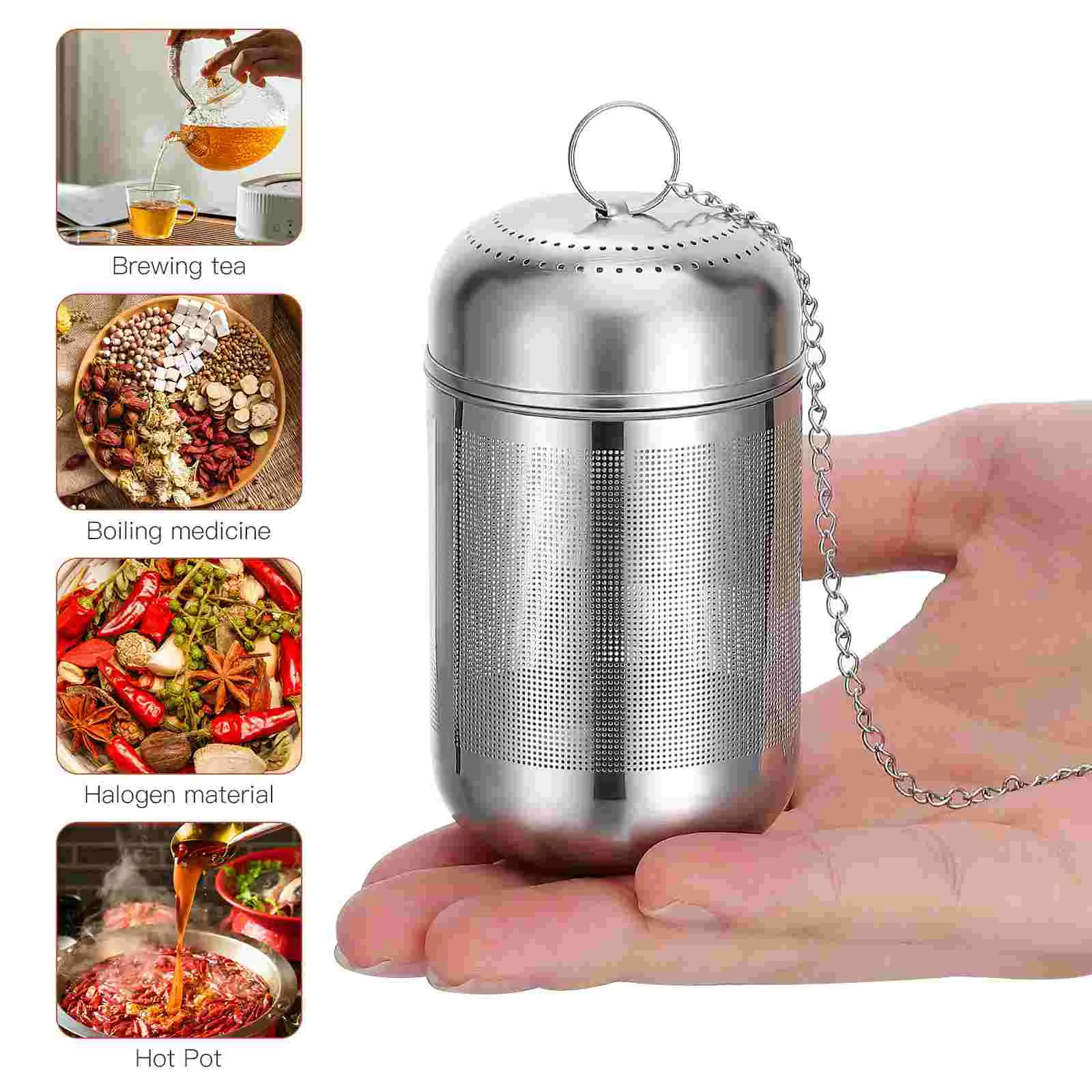 Stainless Steel Stew Cage Multipurpose Dregs Basket Filter Tea Ball Seasoning Spice Gold Kitchen Mesh Diffusers Infuser Screen