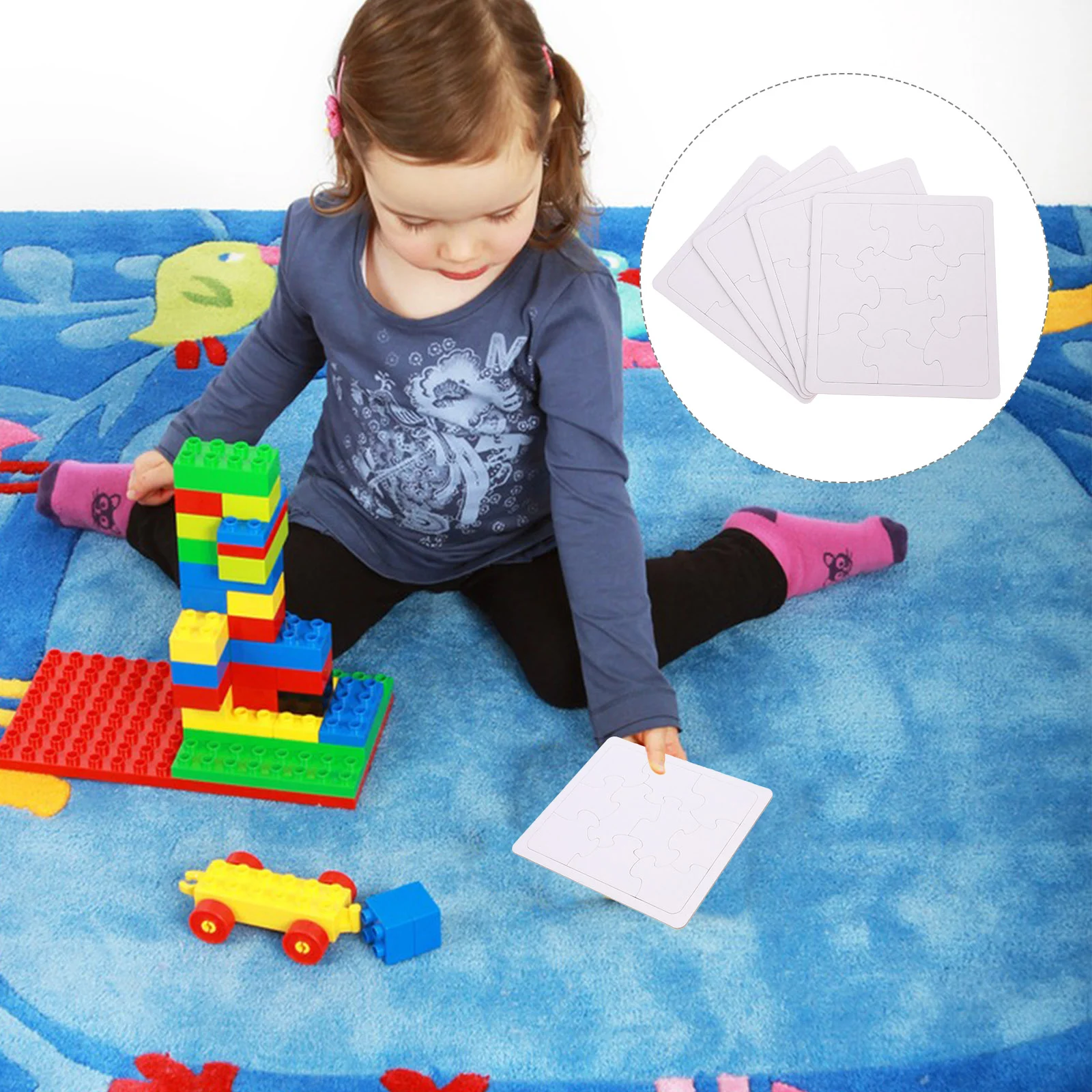 เปล่าปริศนาของเล่น DIY กระดาษหัตถกรรมเด็กวัยหัดเดินจิ๊กซอว์ประกอบเกม Creative Building Blocks