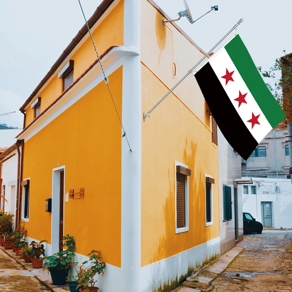 90*150cm Syria Flag The Syrian Arab Republic Syrian Three Star Flag Banner Hanging Home Decoration Flags