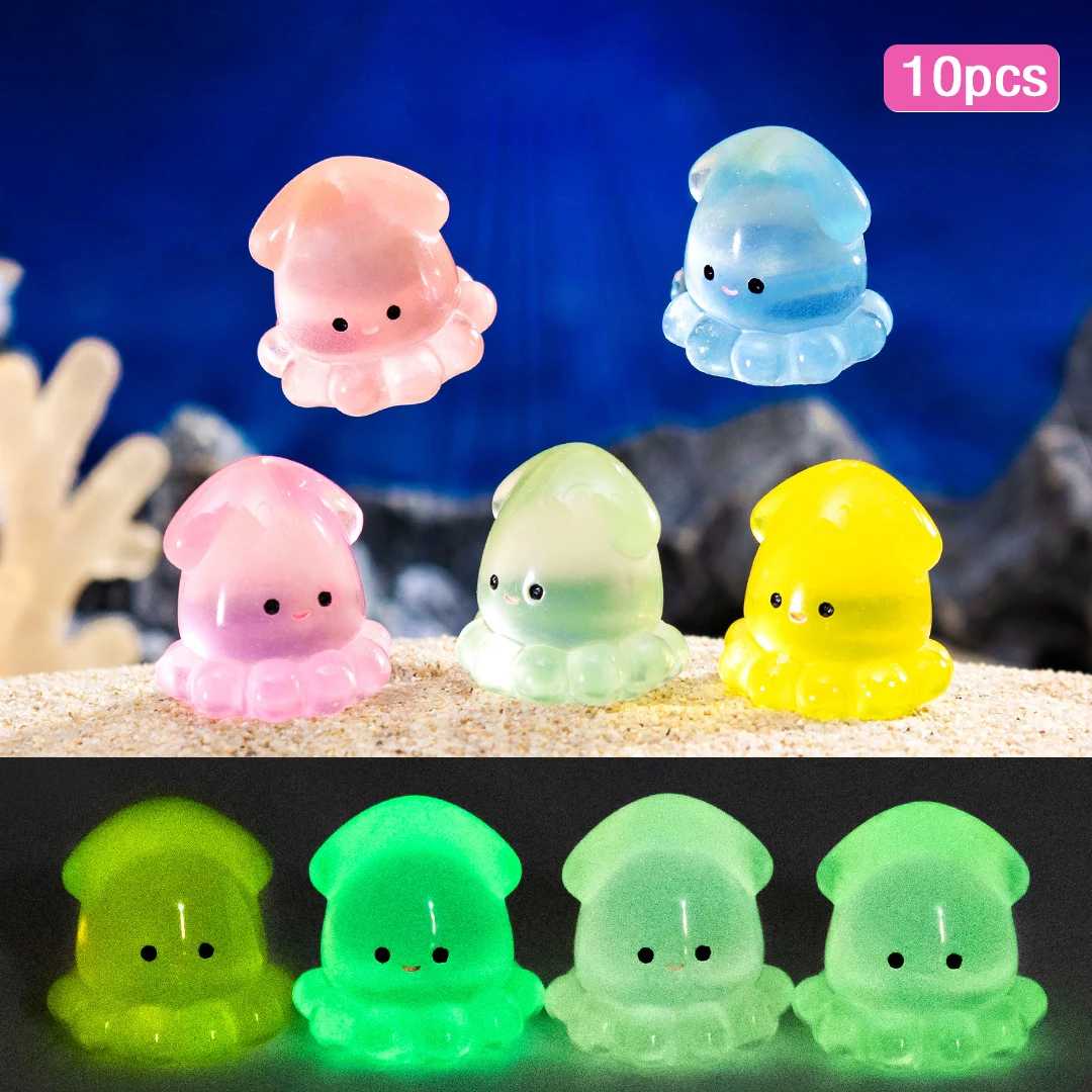 

10Pcs Creative Mini Resin Little Octopus Figures Cute Cartoon Landscape Ornaments Fashion DIY Home Decoration Accessories Gifts