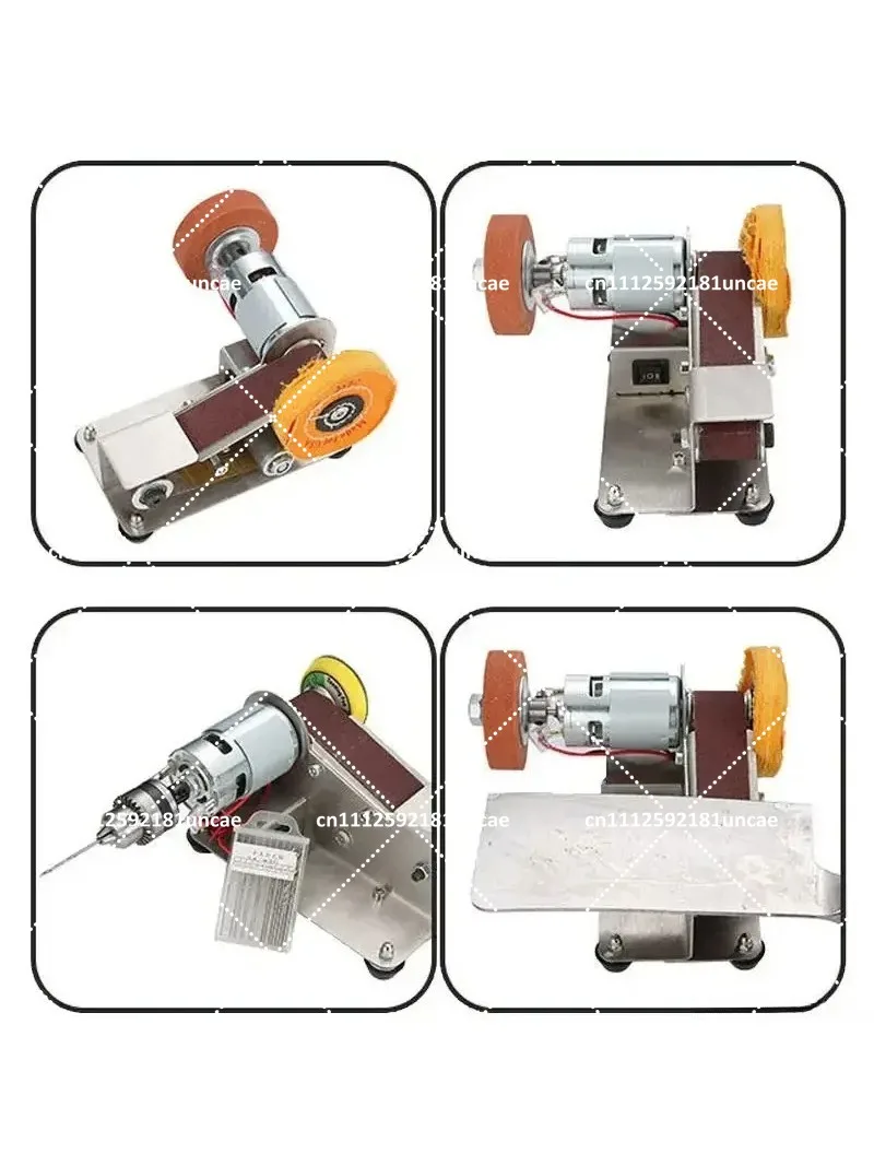 Mini Electric Belt Sander DIY Cutter Edges Sharpener Adjustable Speed Polisher Machine 10PCS Belt 110V 220V