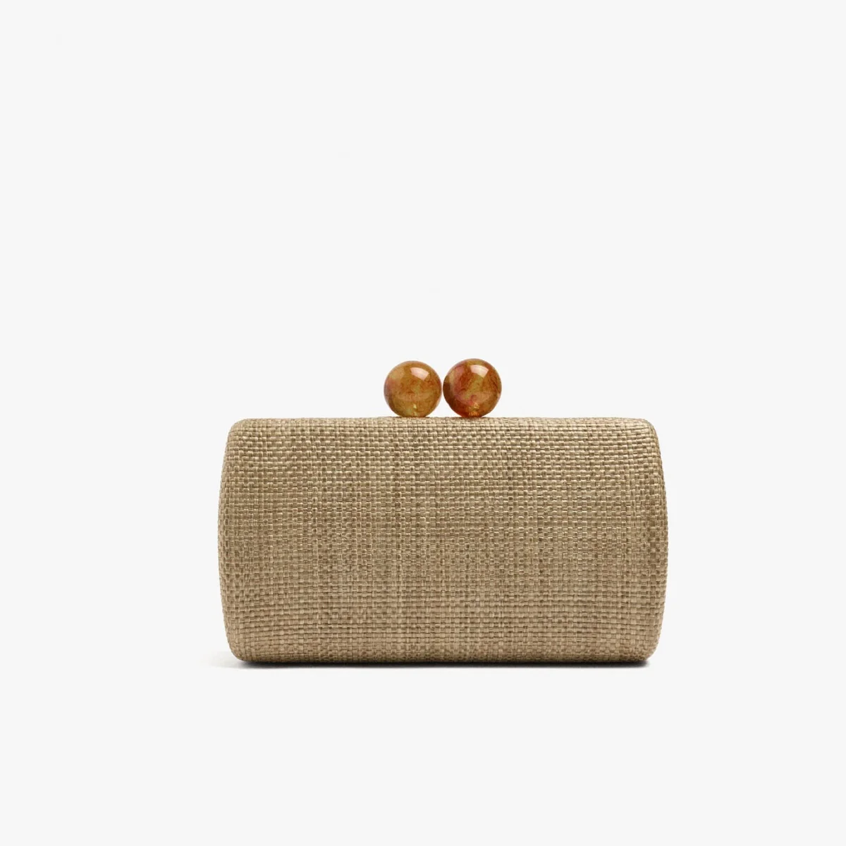 

Straw Clutch Purses for Women, Woven Evening Bag with Amber Resin Bead Clasp, Hard Shell Box Clutch, Summer Beach Handbag for We