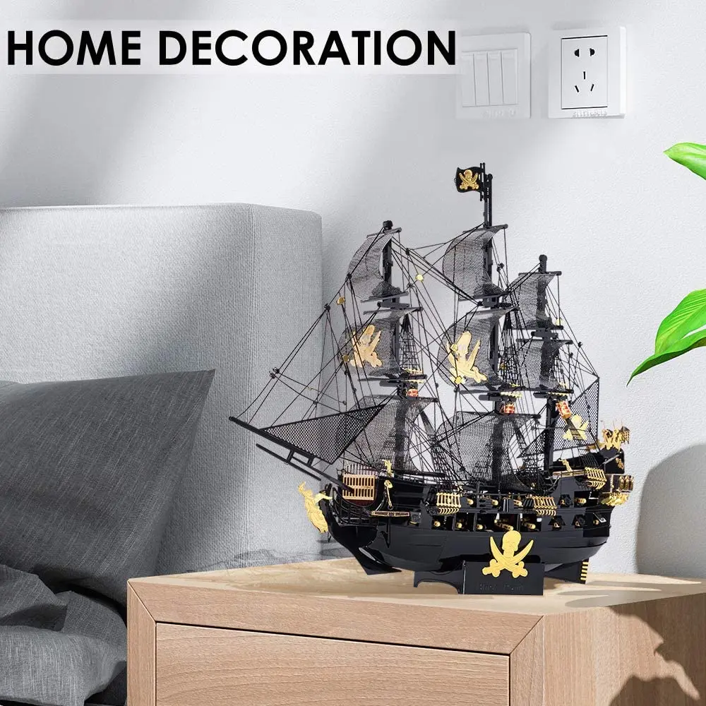 

Piececool Adult 3D Puzzle Set, Metal Pirate Ship Model Set,307 PIECES DIY 3D Metal Ship Model Set, Christmas Birthday gifts for