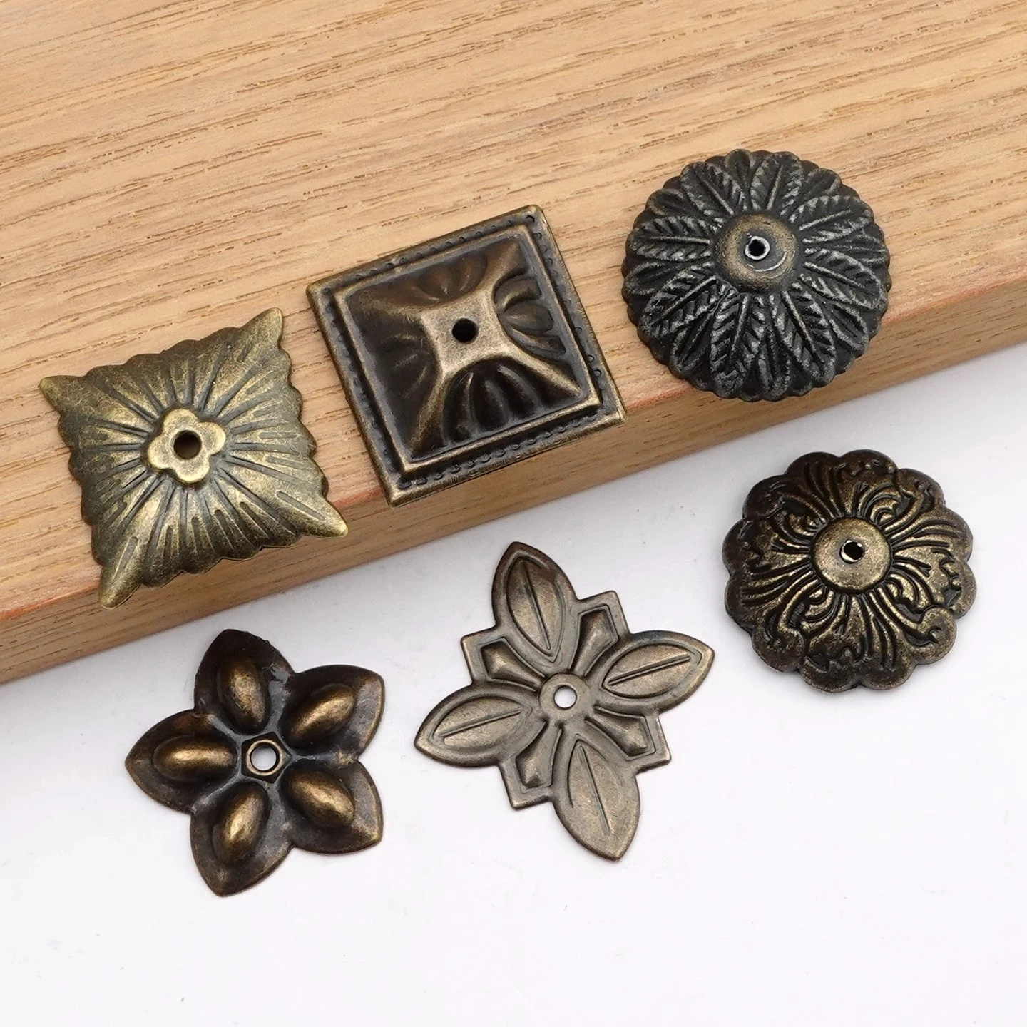 M1208 Antique Bronze Round Dome Head Stud with Decorative Washer for Furniture Upholstery Hardware