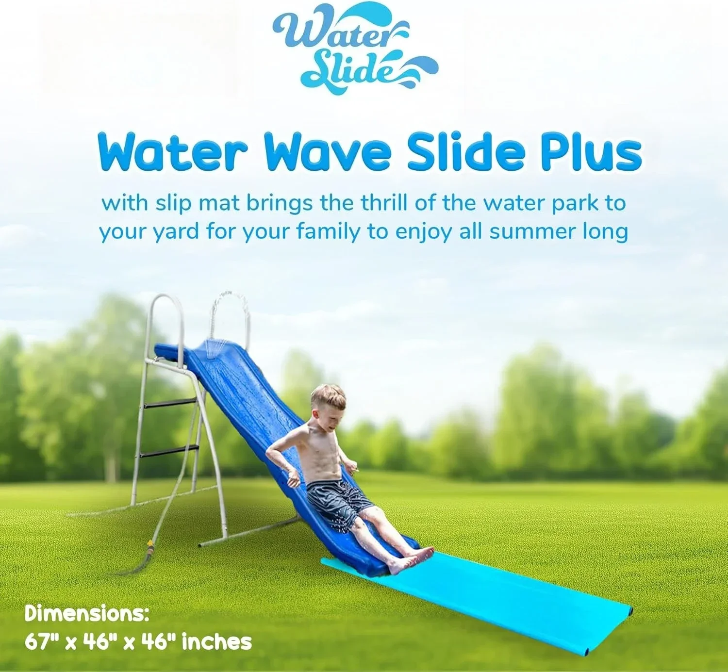 

[Новое поступление, бесплатная доставка! ]Water Wave Slide Plus для детей от 3 до 8 лет 6 футов — отдельно стоящая уличная водная горка со встроенной регулировкой