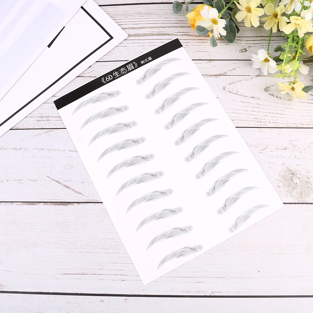 2 Sheets/18 Brow Eyebrow Bleach Stamp Shaping Template Sticker Pen Artificial Patch Simulation Makeup Tools Set