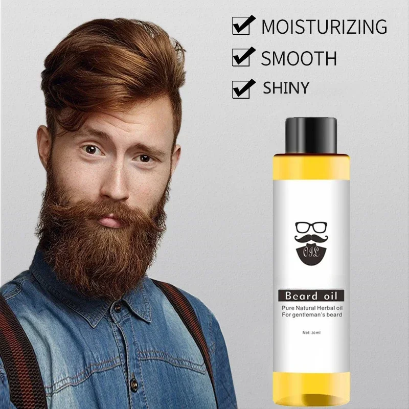 NEW 30ml 100% Organic Beard Oil Hair Loss Products Spray Beard Growth Oil Men Beard Grow Essencial Oil Barba Huile Barbe