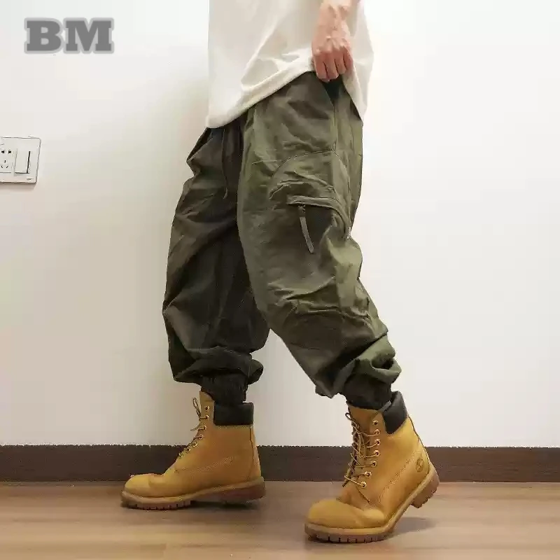 High Quality Tactical Cargo Pants For Men Korean Streetwear Baggy Pants Loose Trendy Joggers Fashion Casual Work Trousers Male