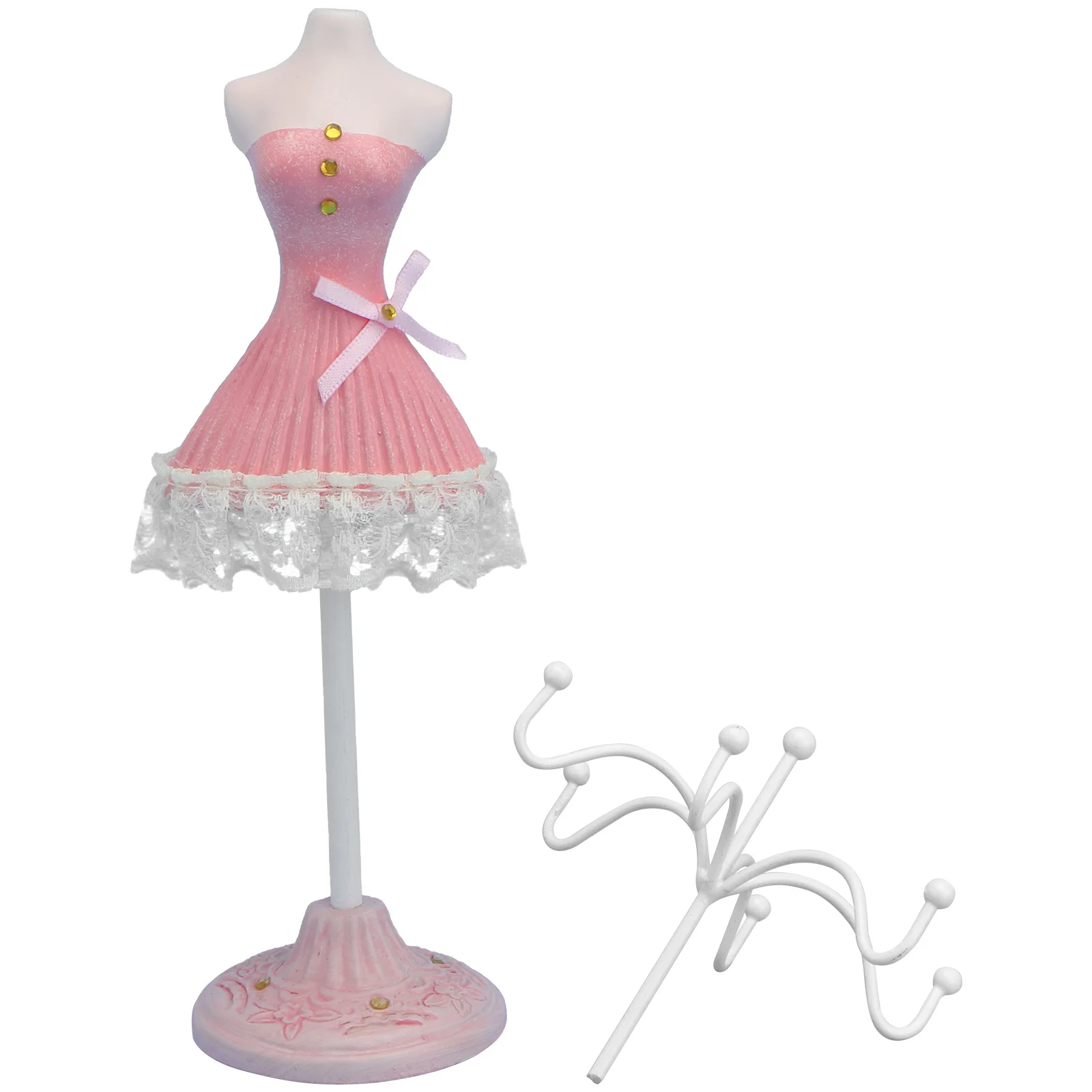 Rotating Display Stand Earring Showing Shelf Practical Pink Unique Necklace Rack