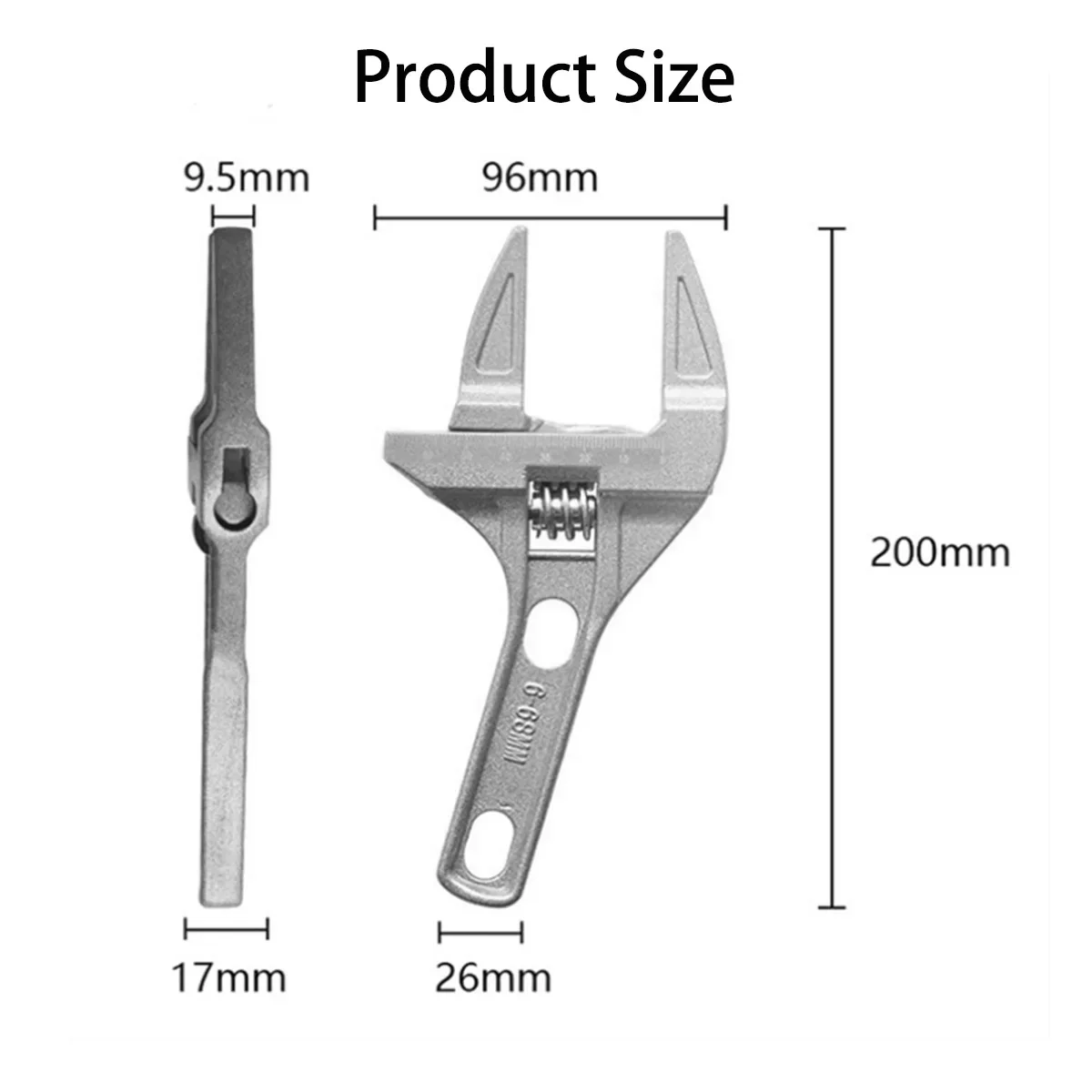 Imagem -05 - Universal Banheiro Repair Tool Grupo Grande Abertura Pipe Wrench Chave de Porca Chave Inglesa Ajustável Ferramentas Manuais 1668 mm