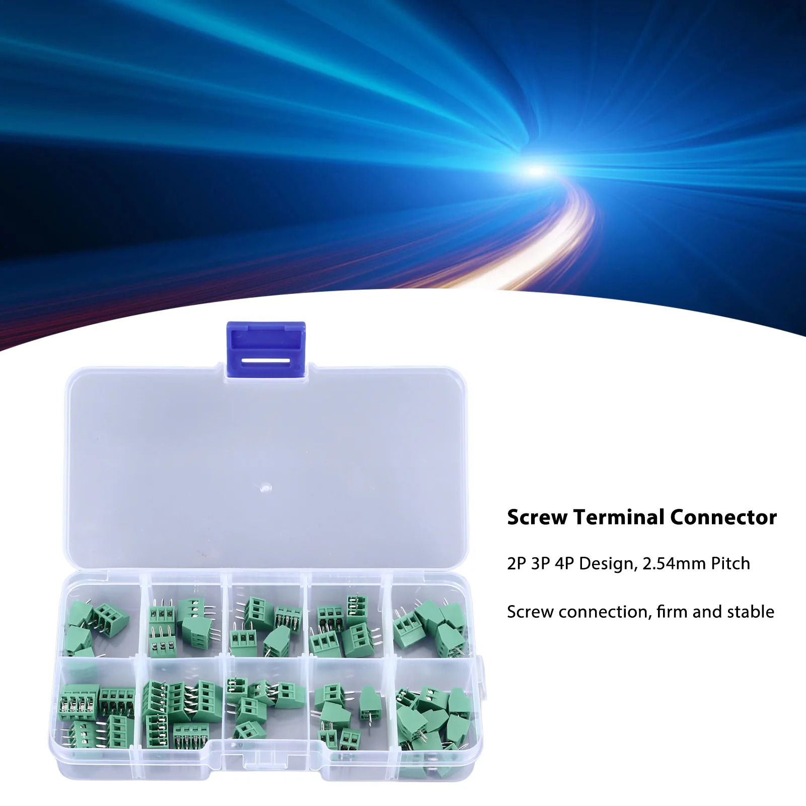 Screw Type Terminal Block ABS Material Terminal Block Assortment Kit Wear Resistance 2P 3P 4P for Electronic Projects