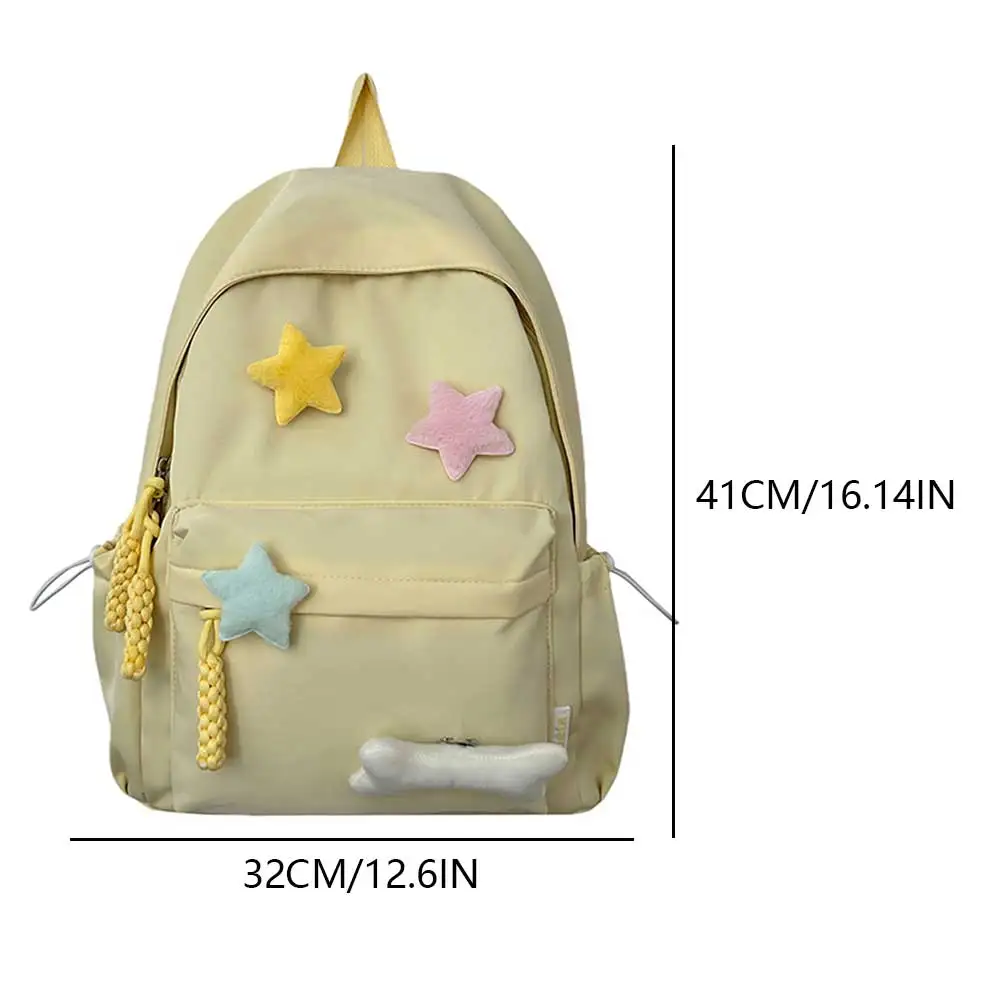 Cute Star Backpack Junior High School Students Backpack Large Capacity Daily Rucksack Cartoon Stylish Knapsack for Teen Students