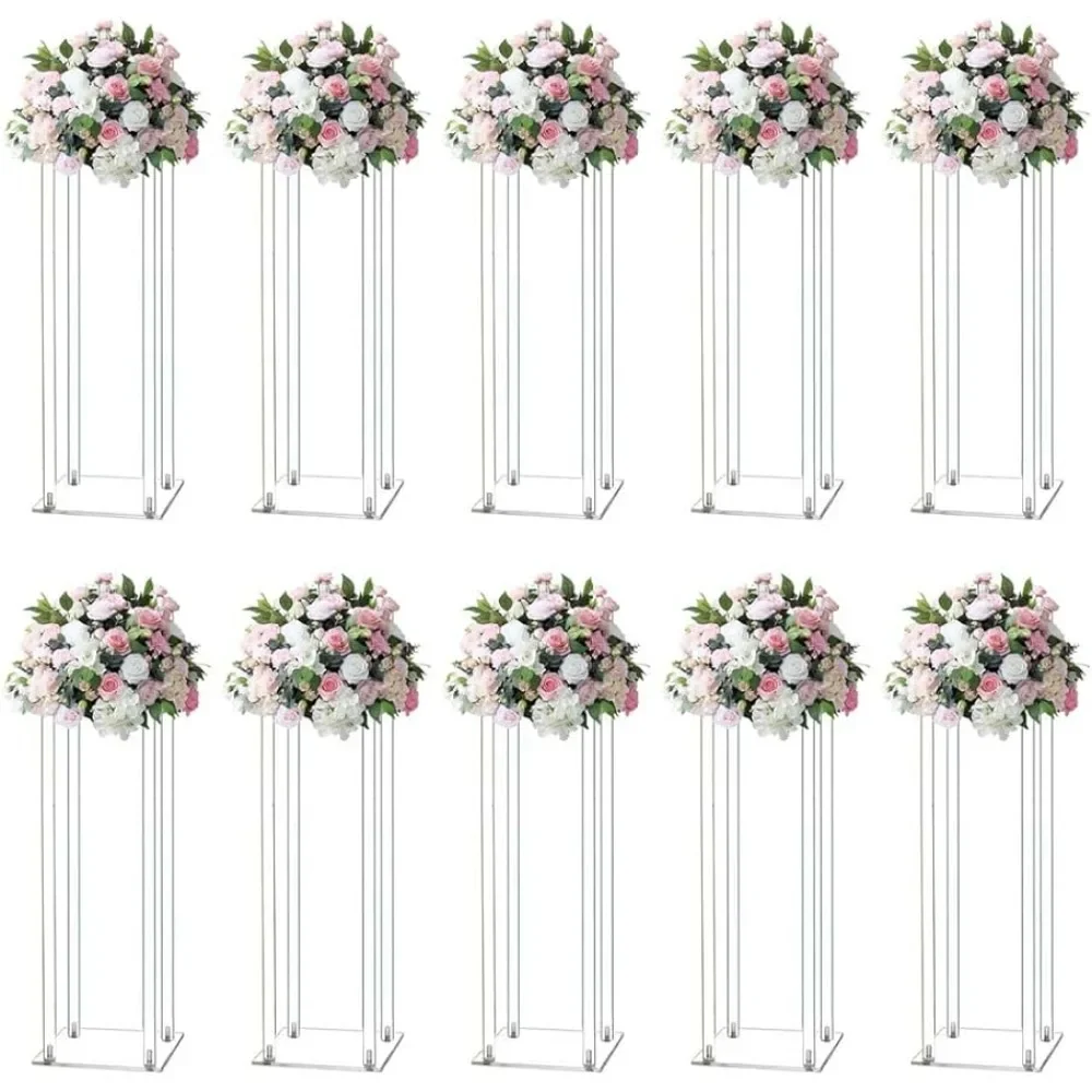 Acrylic Flower Stand Vases, Centerpiece, Table Decorations, Wedding Centerpieces for Tables, Weddings, 23 in, 10PCs