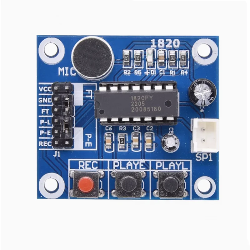 1pcs ISD1820 Recording voice module Voice module Recording and reproducing voice module The microphone head is 3-5V