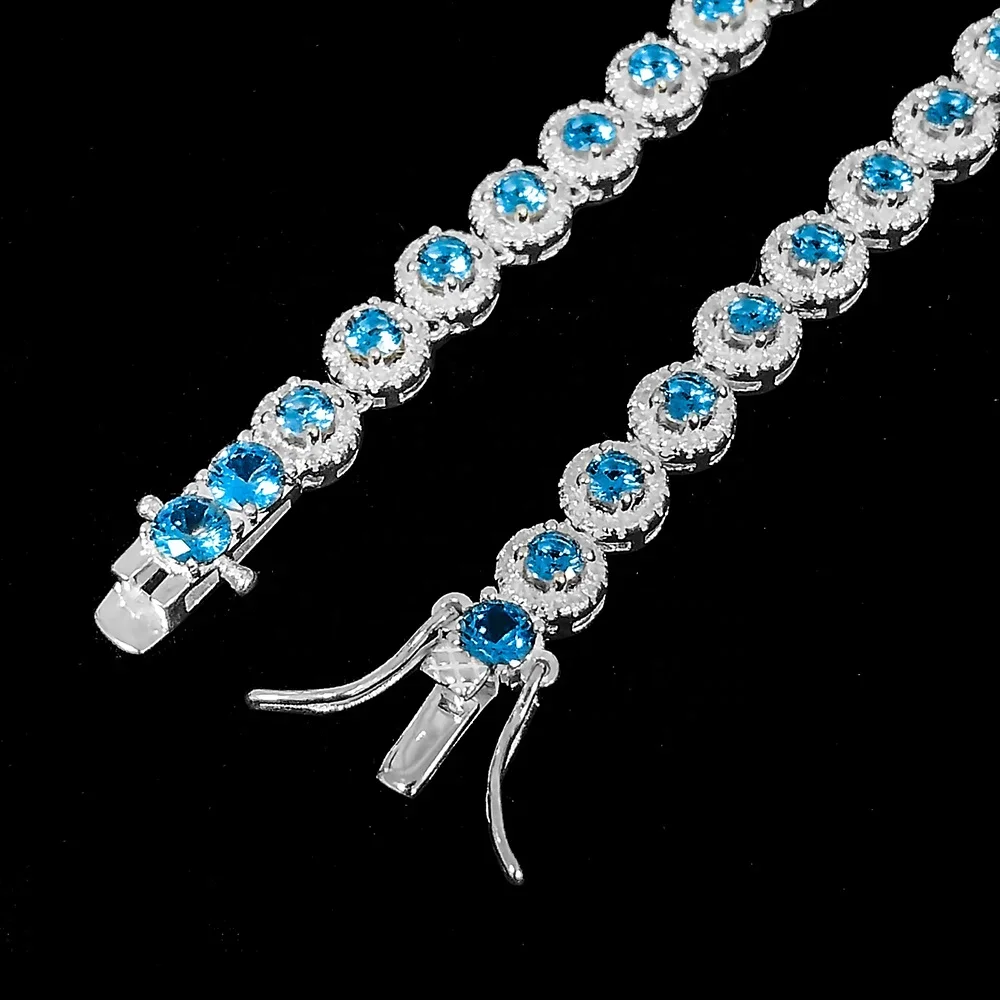 6mm Hot Selling Colorful CZ Zircon Cubic Zirconia S925 925 Sterling Silver Fine Fashion Jewelry Necklace Bracelet