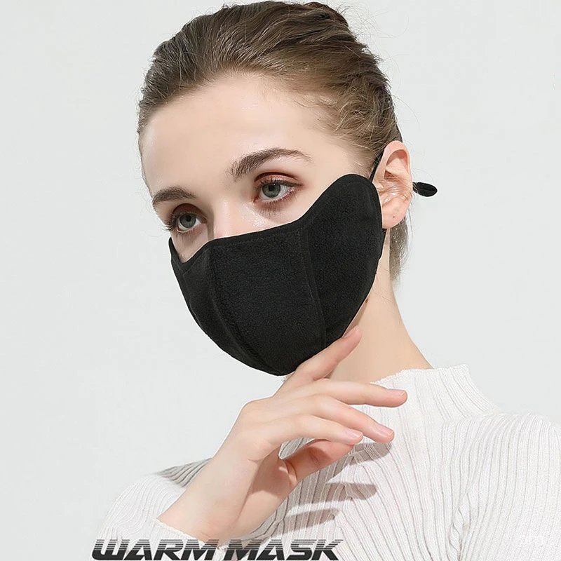 Winter Half Face Mask Cold-proof Mask Winter Fleece Warm Masks Outdoor Windproof Hiking Camping Cycling Ski Breathable Mask