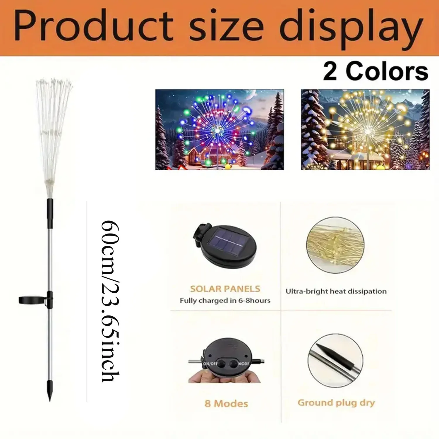 1/2/4 Pack Solar Firework Lights Outdoor Garden Solar Light 8 Lighting Mode DIY Starburst Fairy Light Holiday Decorative Lights