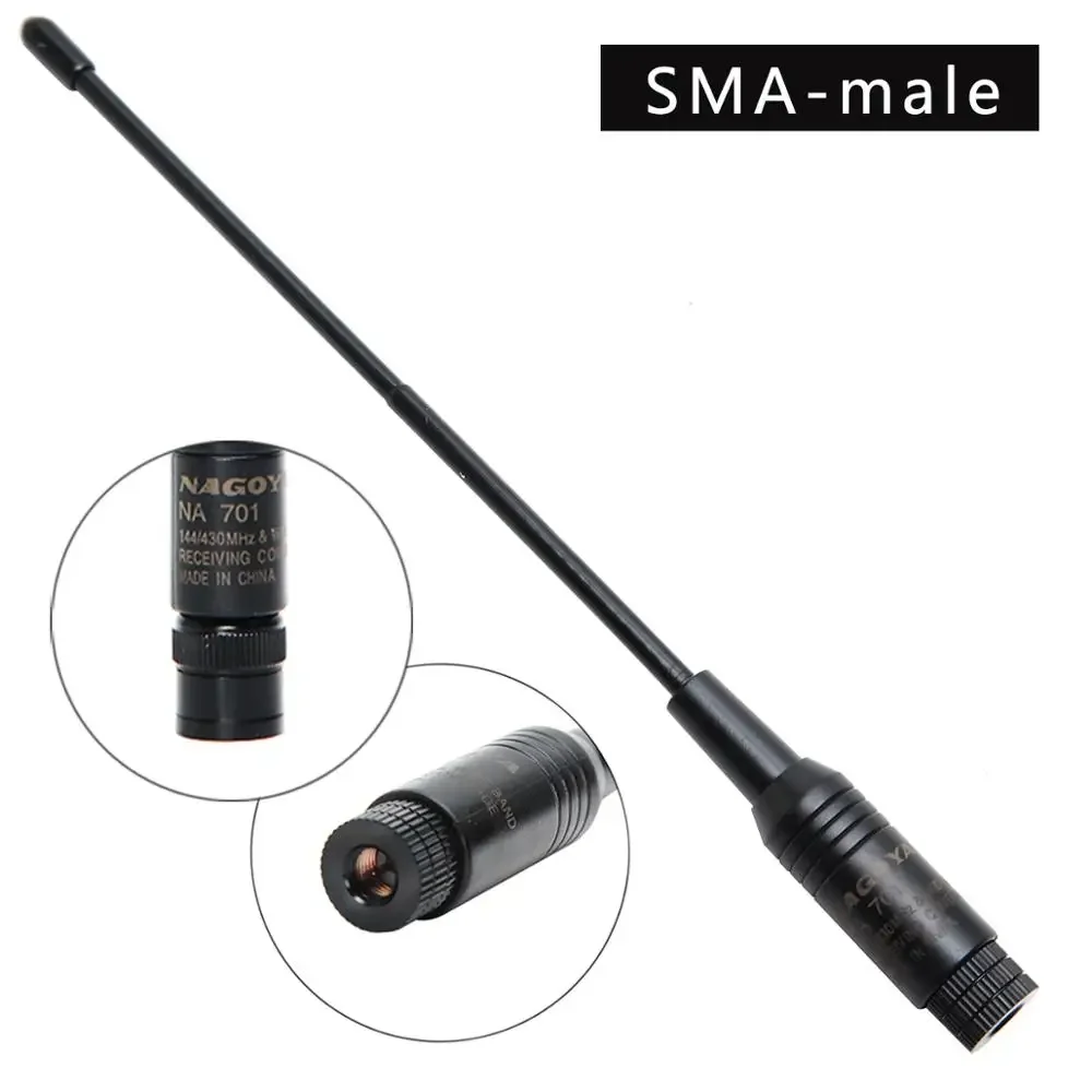 

Nagoya NA-701 SMA-Male Dual Band 144/430Mhz Antenna NA701 for Baofeng TYT TH-UV3R TH-UVF8D TH-UVF9D Wouxun Walkie Talkie Radio