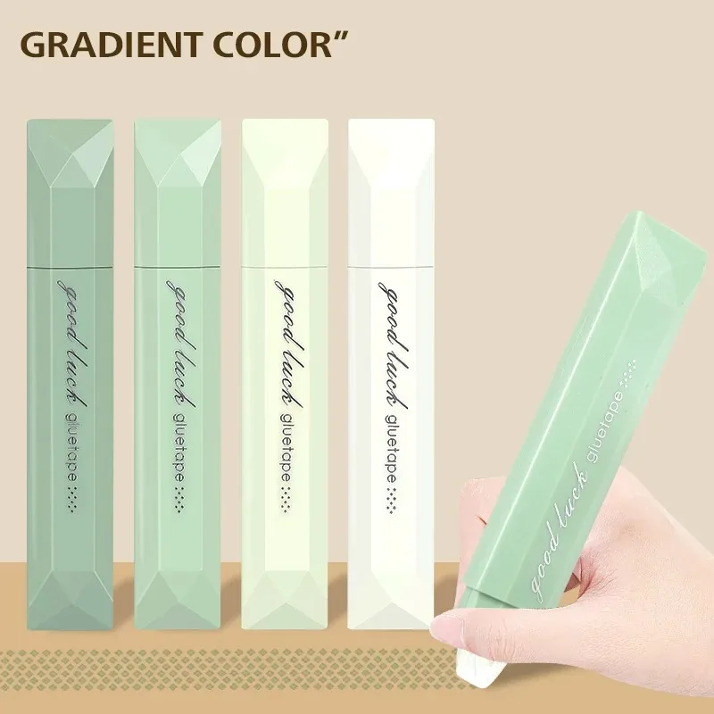 4pcs Gradient Color Glue Tape, Pen Type Double Sided Adhesive Tape Roller Dispenser Runner, for Memo Diary DIY Handwork view 6