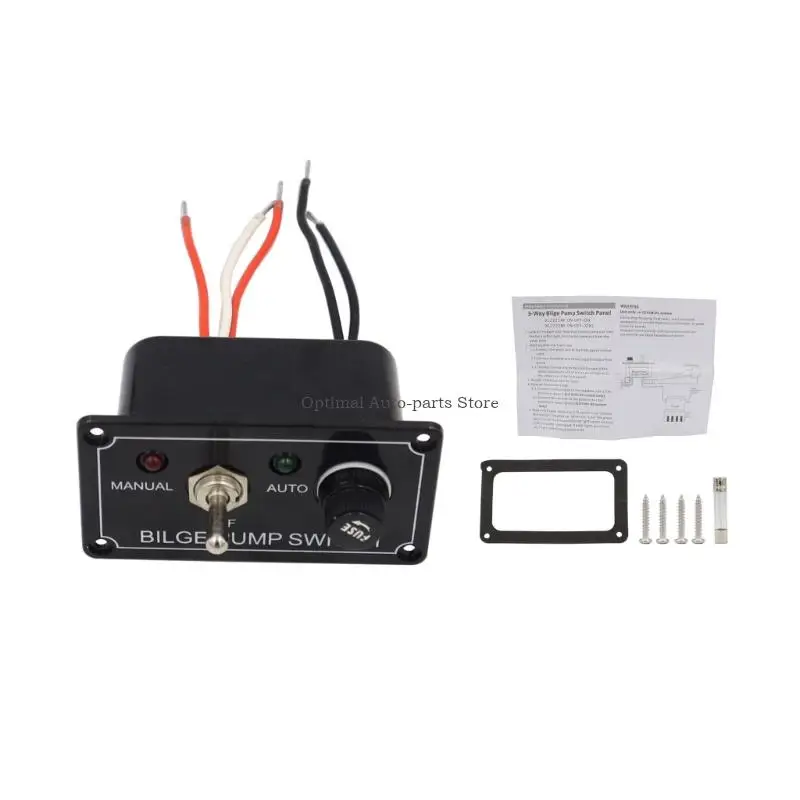 

Toggle Switches Panel with LED Light for Yacht Campers Truck Boat 12V 3 Way Fused Marine Bilge Switches