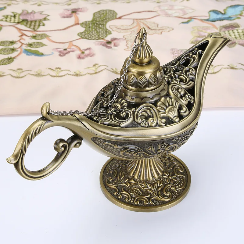 Vintage Legend Aladdin Lamp Magic Genie Wishing Ligh Tabletop Decor Crafts For Home Wedding Decoration Gift For Party Home Decor