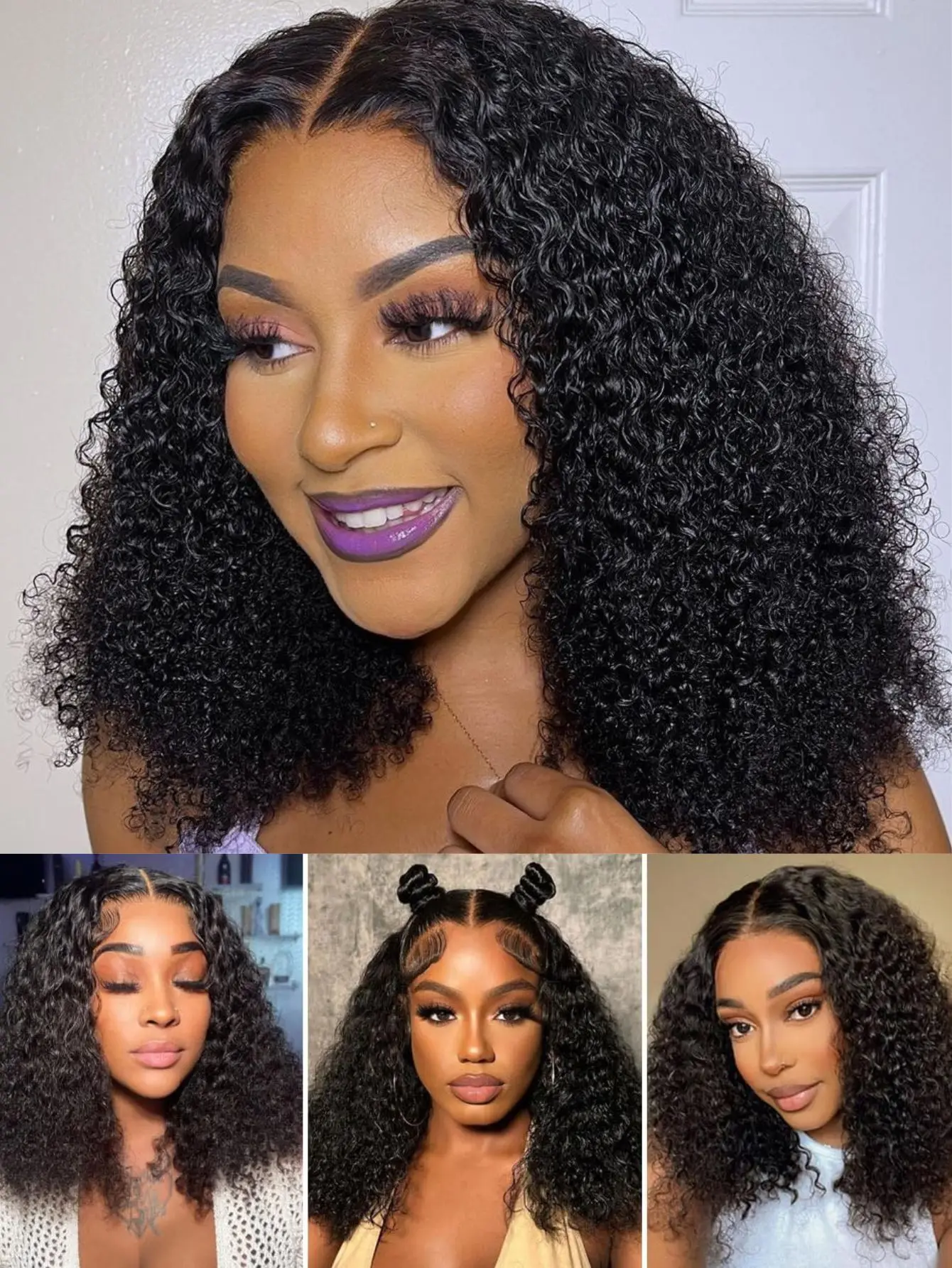 13x4 HDレースクロージャーウィッグ　巻き毛ウィッグ　装着簡単　人毛ウィッグ　13x4クロージャーディープウェーブウィッグ　ウォーターウェーブ人毛ウィッグ　密度250%