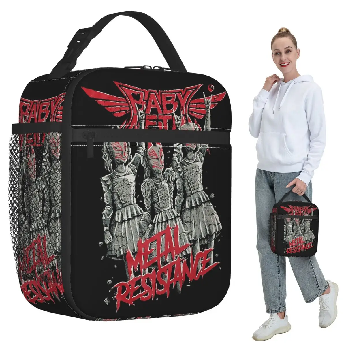 Rocket Babymetal Merch Insulated Lunch Bag for Kids School Cooler Thermal Food Box Tote Portable Lunch Boxes Container