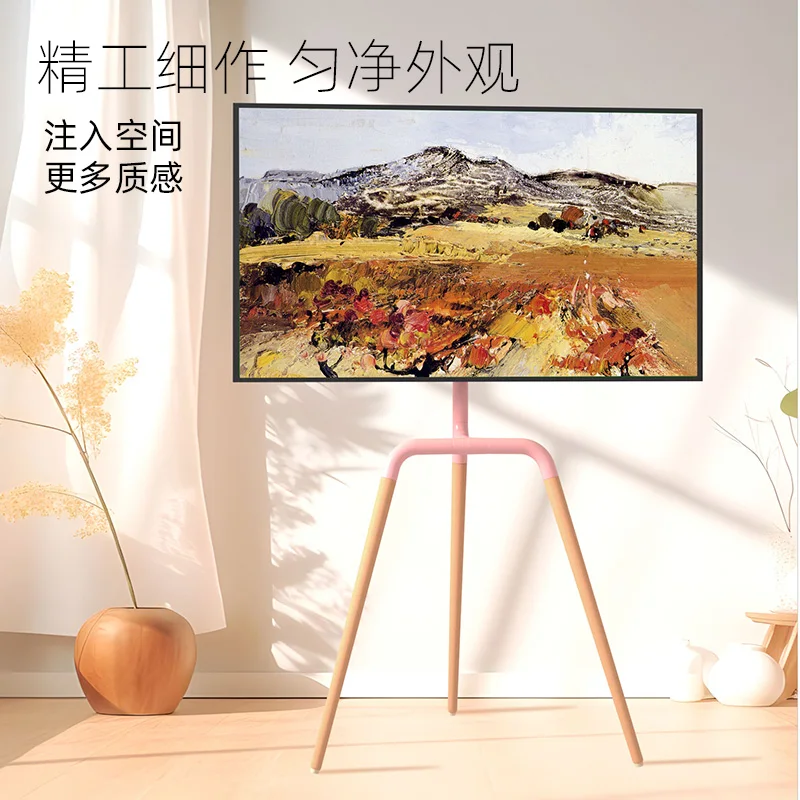 43/55/65/75 inch TV advertising machine Floor bracket Movable mural triangle hanging shelf No punching