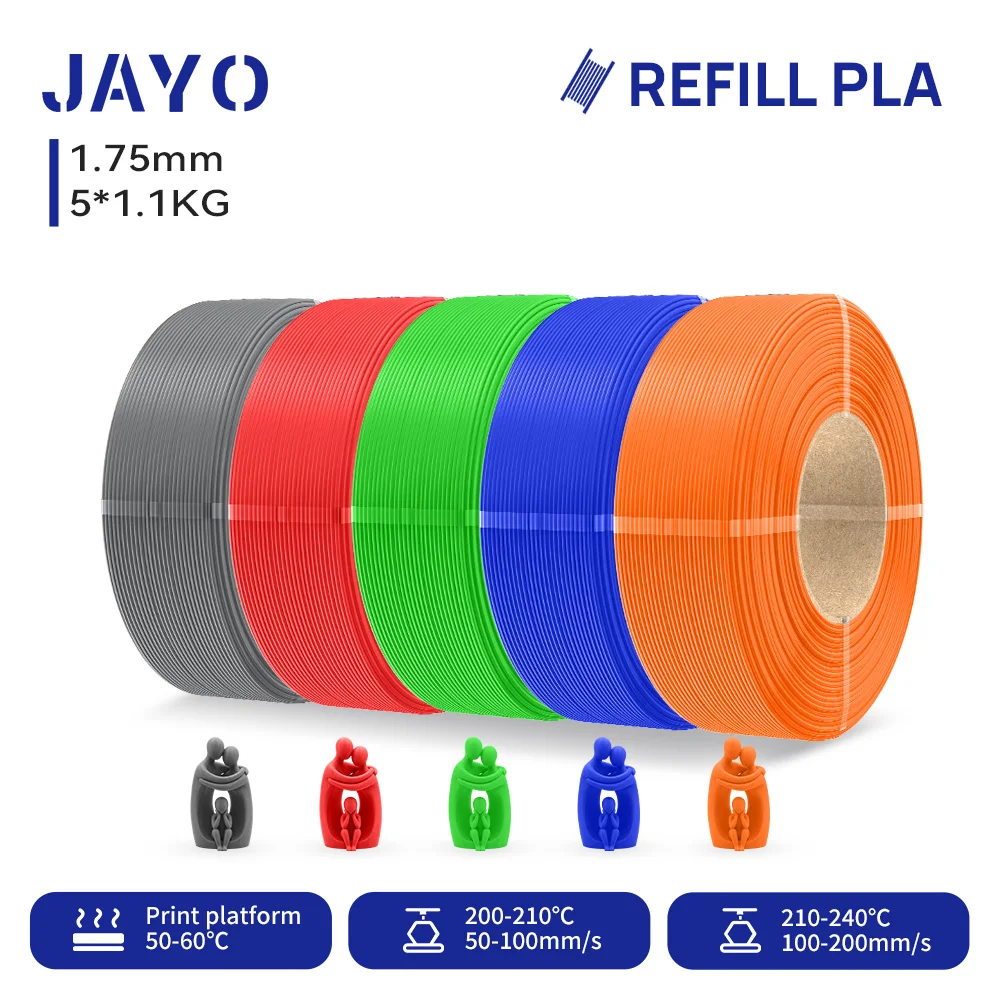 JAYO 5,5KG 3D PLA/PETG/PLA+ Drucker Nachfüll-Filament 1,75mm Ohne Spule 3D-Drucker Filament für 3D-Drucker & 3D-Stift Nachfüll-Filament
