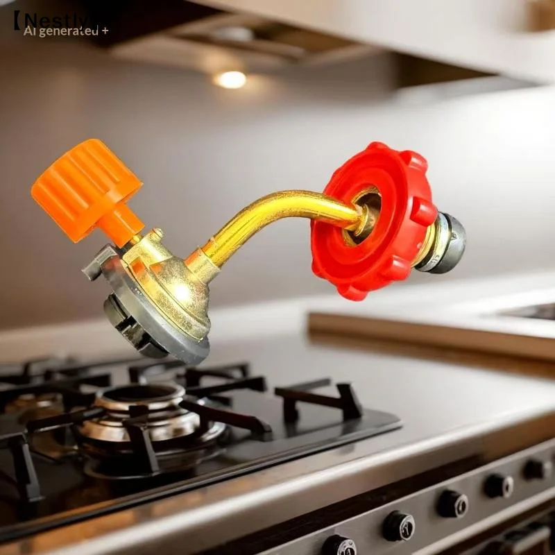Gas Butane Cylinder Tank Refill Connector Adapter Outdoor Gas Tank Inflation Valve Cylinder Filling Connector Camping Acce〔Nest〕