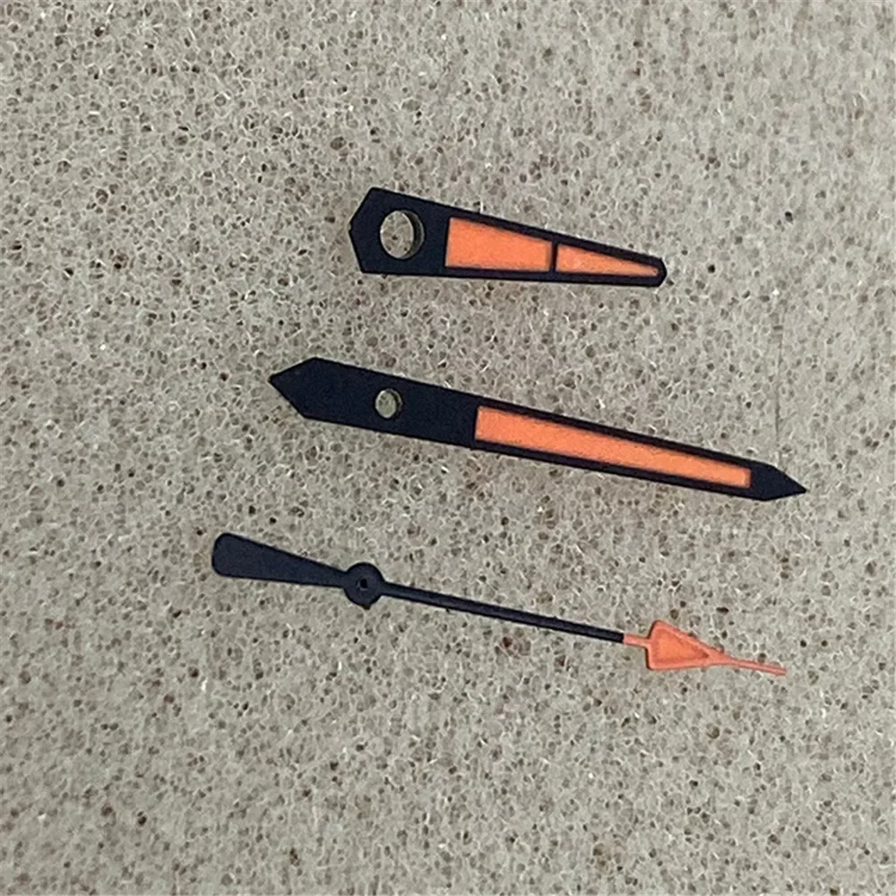 Стрелки для часов NH35/NH36, оранжевые/белые модифицированные стрелки для движения, с зеленым светом, «сделай сам»