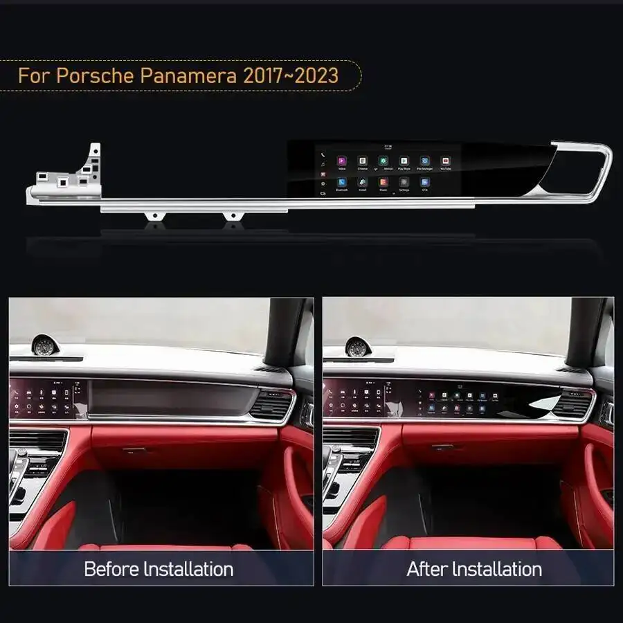 S For Porsche Panamera 971 2017-2024 Android Passenger Instrument Entertainment Car Radio GPS Stereo Copilot Digital QLED Screen